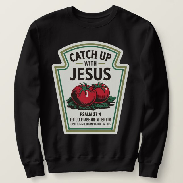 Häng med Jesus Lång Ärmad Tröja (Design framsida)