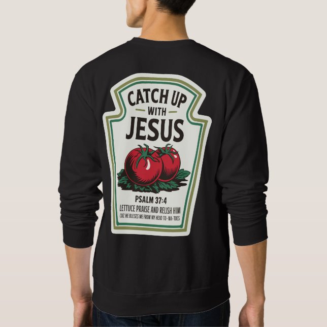 Häng med Jesus Lång Ärmad Tröja (Baksida)