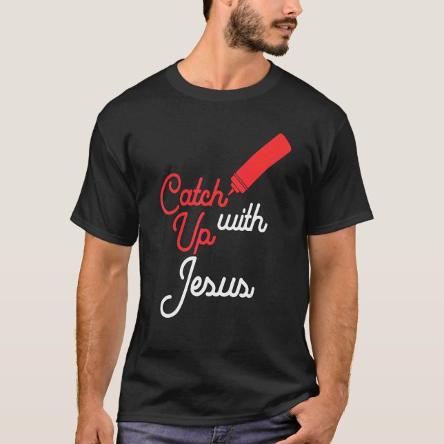 Häng Med Jesus Rolig Kristendom T Shirt (Framsida)