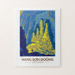 hang Son Doong Cave Vietnam Travel Art Vintage Pussel<br><div class="desc">Häng son Doong Cave i en vektorkonst stil. Dessa grottor i nationalparken Phong Nha-Kẻ Bàng,  distriktet Bố Trch,  provinsen Quang Bình,  Vietnam,  är en av världens största naturgrottor.</div>