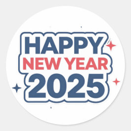 Häng till glädjen 2025: Round Stickers Runt Klistermärke