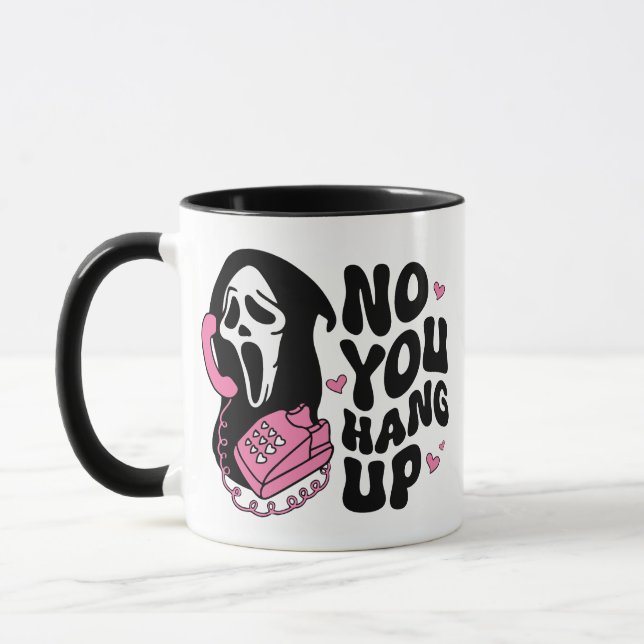 "Häng upp" Ghostface Horror Fläkt Gift Mugg (Vänster)