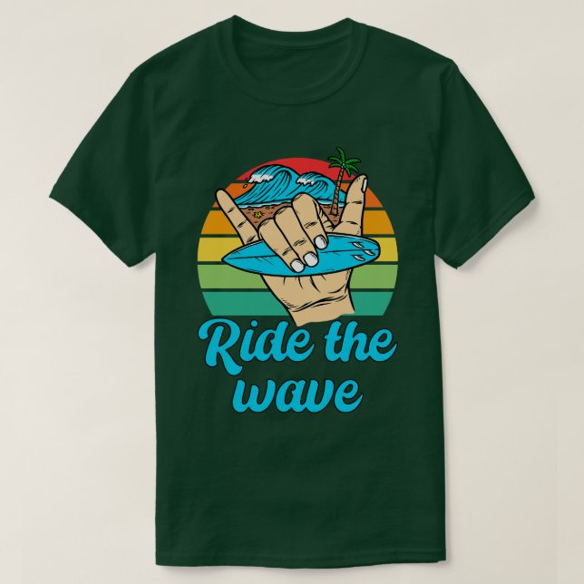 Häng upp och rid på Wave Surfboard S-Coolan T Shirt (Design framsida)