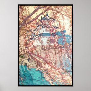 Hanga för Yoshida Hiroshi Hirosaki slottjapan shin Poster