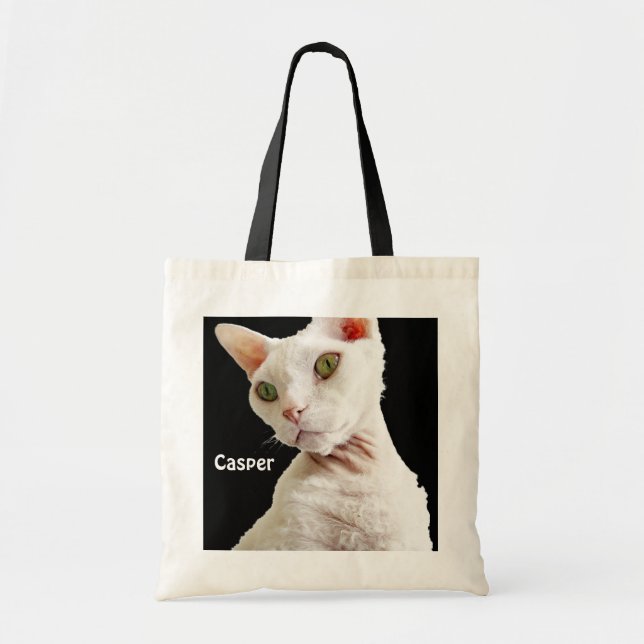 Hänga lös den | vitDevon Rex katten Casper Tygkasse (Framsidan)