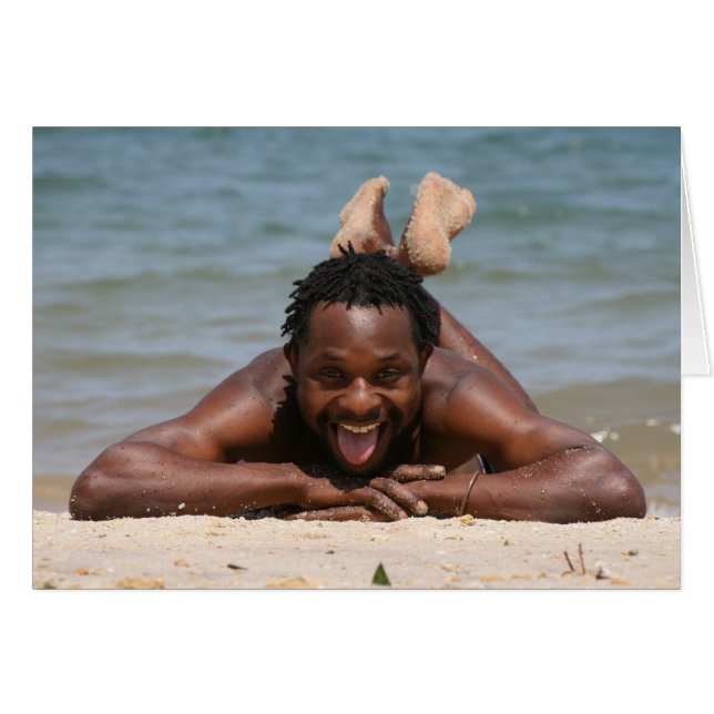 Hänga på stranden hälsningskort (Framsidan Horizontal)