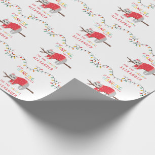 Hänga runt om rolig helgdag för sloth presentpapper