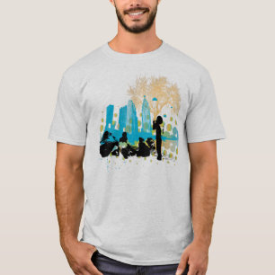 hänga ut med gang2en på den mönstrade skjortan t-shirt