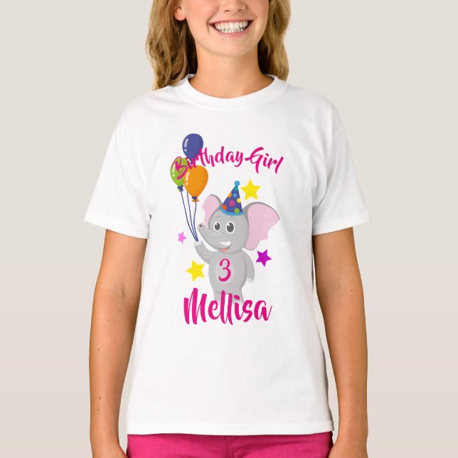 Hängande ballonger från dagslätter av elefant t shirt (Framsida)