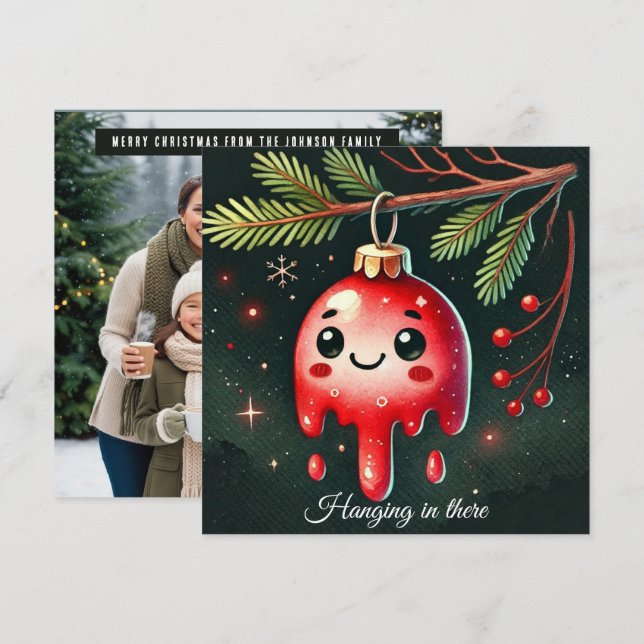 Hängande där i Träd Julkort (Fram/baksida)