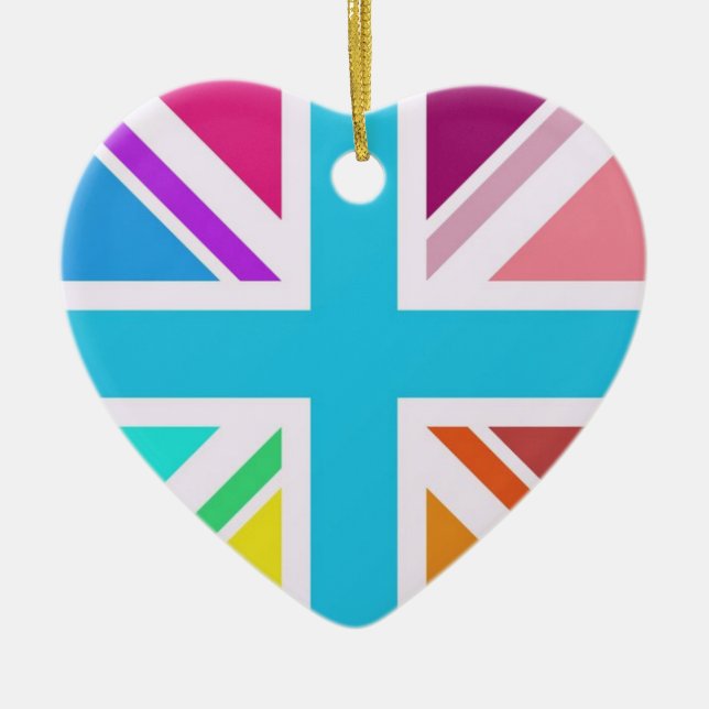 Hängande Dekoration-flerfärgat unionsuttag, Flagga Julgransprydnad Keramik (Framsidan)