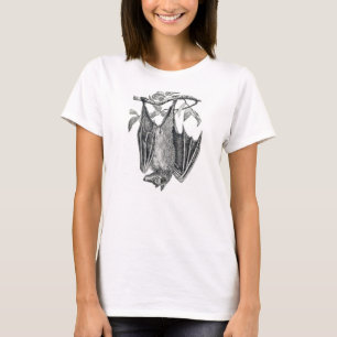 Hängande fladdermössdamt-skjorta tee shirt