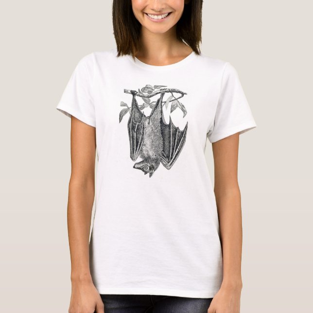 Hängande fladdermössdamt-skjorta tee shirt (Framsida)
