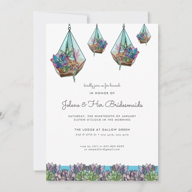 Hängande geometrisk teritarium | Bridesmaid Brunch (Framsida)