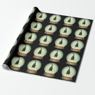 Hängande glimmer av svart vintage av snö presentpapper