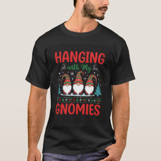 Hängande Gnomies Jul Tomte T Shirt