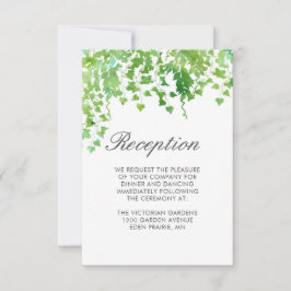Hängande grönska Bröllopsmottagning Info Kort