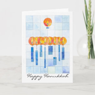 Hängande Hanukkah stearinljus Helgkort