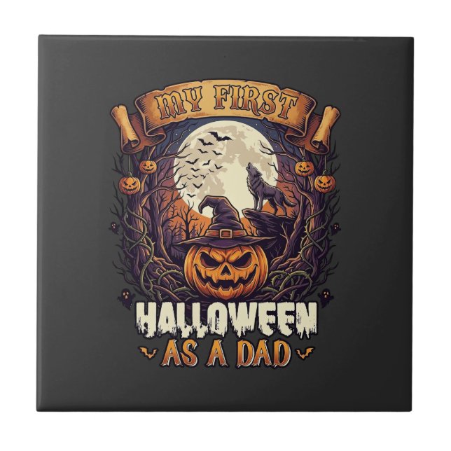 Hängande häxor Halloween Flygande häxa Spökhus Kakelplatta (Framsidan)