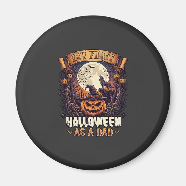 Hängande häxor Halloween Flygande häxa Spökhus Magnet (Framsidan)