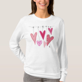 Hängande hörn - Röd och Rosa T Shirt