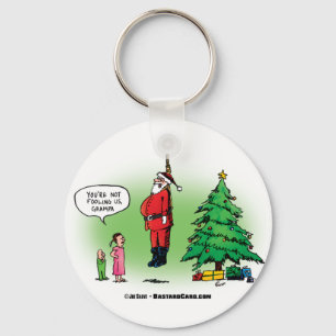 Hängande Jul Tomte Twisted Tecknad Film Nyckelring