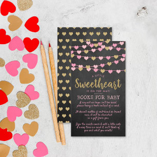 Hängande kärlekshjärtan Liten älskling Baby Shower Tilläggskort