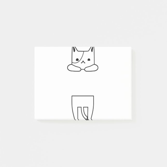 Hängande katt Doodle Cat 2 Post-it Block (Framsida)