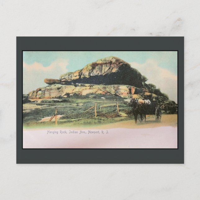 Hängande klippa, Indian Avenue, Newport,RI Vykort (Framsida)