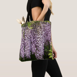 Hängande lila Wisteria blomster Tygkasse