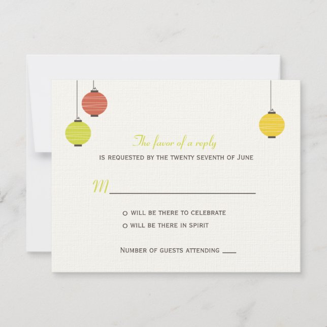 Hängande lyktor bröllop RSVP-kort OSA Kort (Framsida)