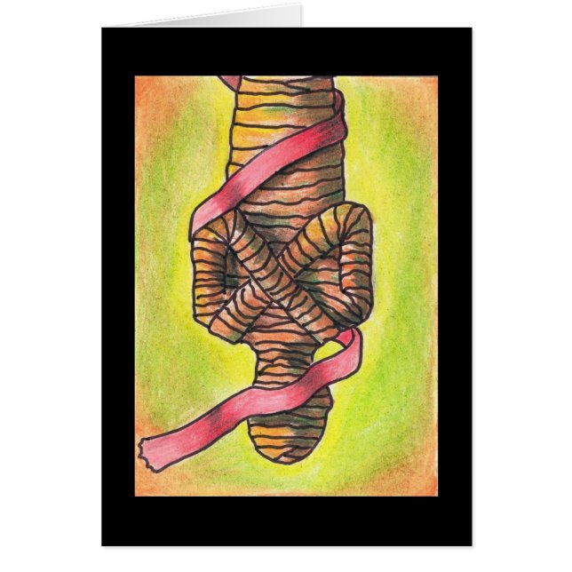 Hängande mankort hälsningskort (Framsidan)