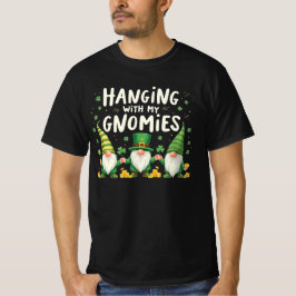hängande med gnomer, lustiga patrikers dag t shirt