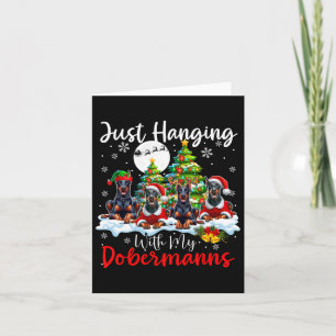Hängande med min Dobermanns Julafton 3 Santa D Kort