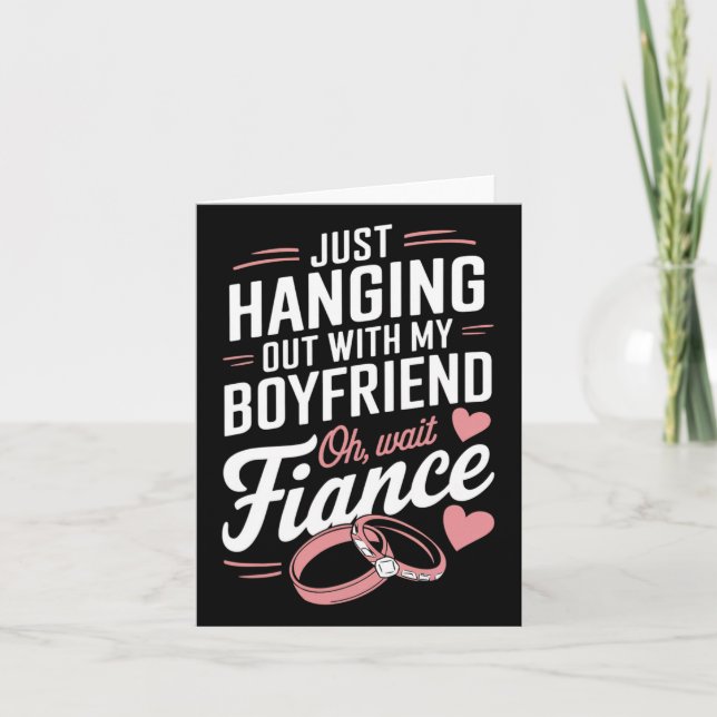 Hängande med min fästman Fiancee par Bröllop Newl Kort (Framsida)