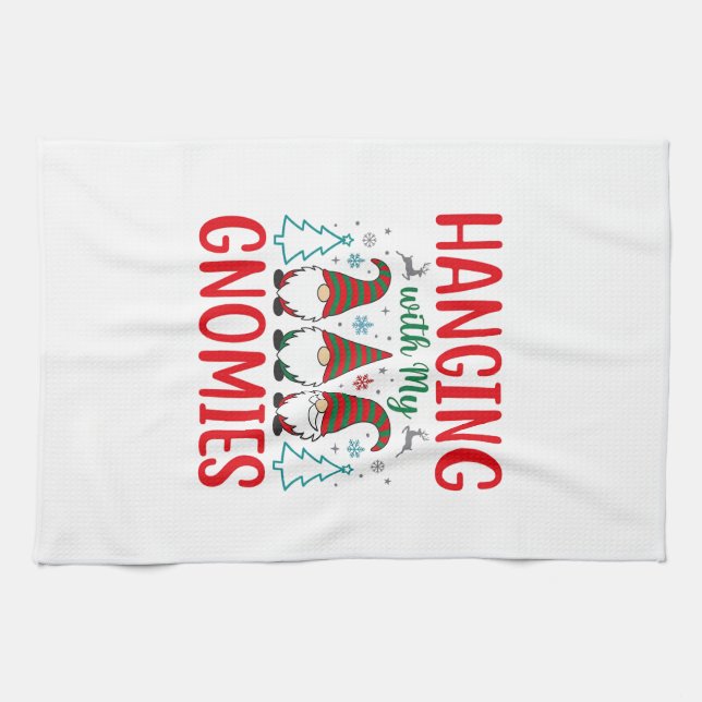 Hängande Med Min Gnom Jul Tomte Kökshandduk (Horisontell)