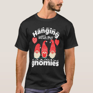 Hängande med min Gnomies Cute Gnomes Red Heart Boy T Shirt