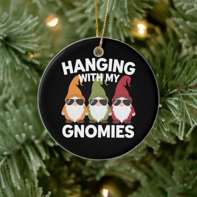 Hängande med min Gnomies Funny Garden Gnome Julgransprydnad Keramik (Träd)