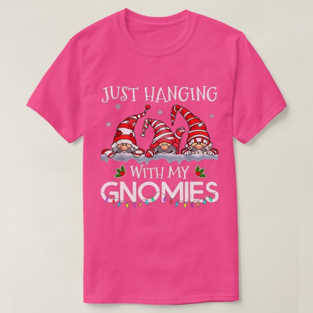 Hängande med min Gnomies Funny Gnome Friend Christ T Shirt (Design framsida)