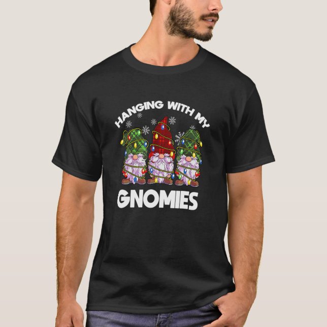 Hängande med min Gnomies jul Pajamas Boys Gir T Shirt (Framsida)