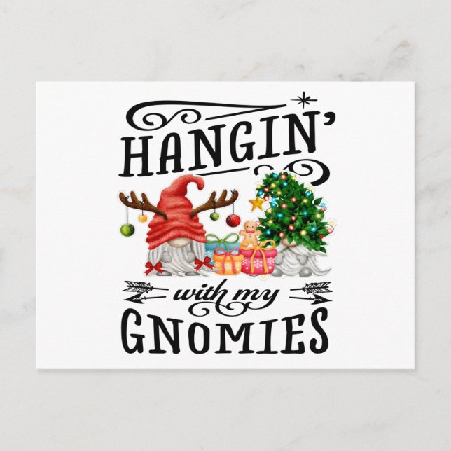 Hängande med min Gnomies jultomte Vykort (Framsida)