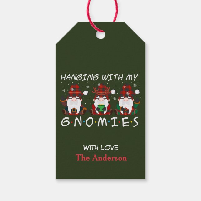 Hängande med min Gnomies Personlig jul Presentetikett (Framsidan)