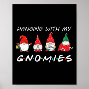 Hängande med min Gnomies Roligt Gnome Friend-jul Poster