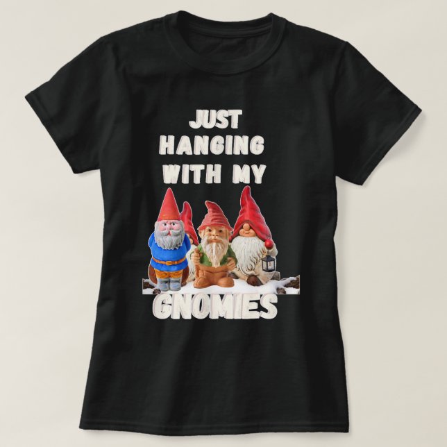 Hängande med min Gnomies Roligt julafton T Shirt (Design framsida)