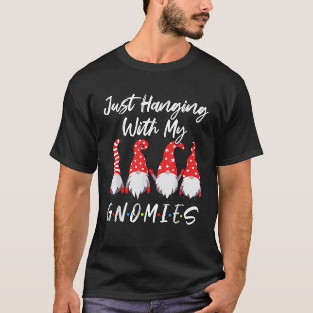 Hängande med min Gnomies, skryt jultomte T Shirt (Framsida)