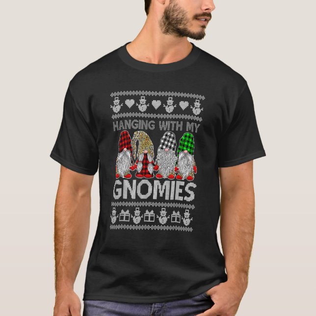 Hängande med mina drömmar Julgrum Gnomes Ugly T Shirt (Framsida)