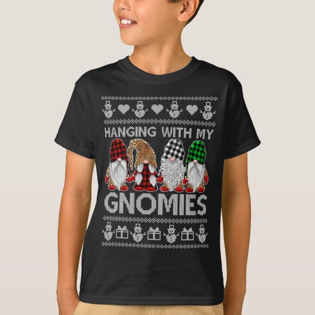 Hängande med mina drömmar Julgrum Gnomes Ugly T Shirt (Framsida)