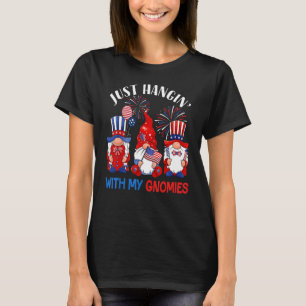 Hängande med mina Gnomies 4:e juli Ices Cream Flag T Shirt