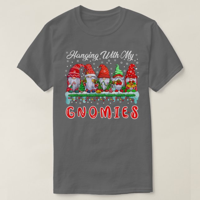 Hängande med mina Gnomies-funny fem Gnomes Julafto T Shirt (Design framsida)
