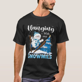 Hängande med mina snutar jul Snögubbe T Shirt